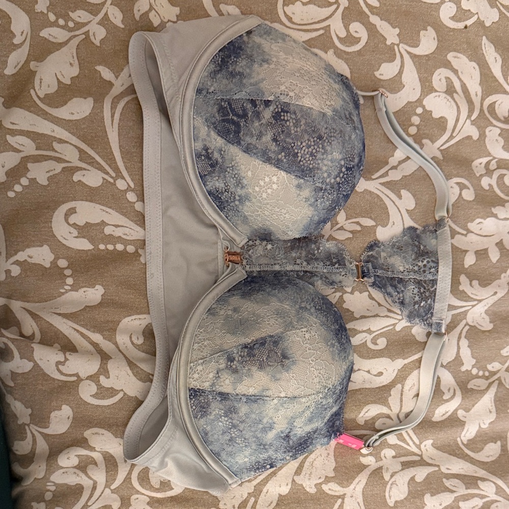 Elegant Lace Blue Bra